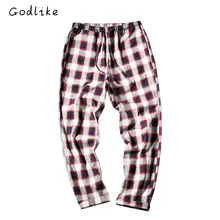 GODLIKE 2018 fall fashion home pants/Men’s casual trousers/Plaid pants/South Korean tartan slacks