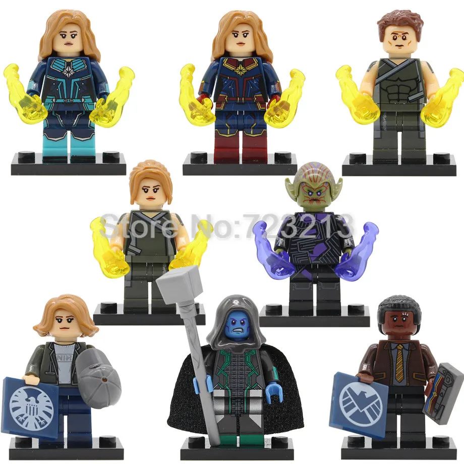 

X0226 Super Hero Ronan the Accuser Captain Marvel Figure Carol Danvers Skrull Mar-Vell Nick Fury Building Block Bricks Kit Toys