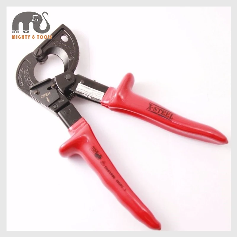 

X-Steel Insulated Electrician 10" Ratchet Copper Alu Cable Cutter Suitable for narrow space work Cut Copper