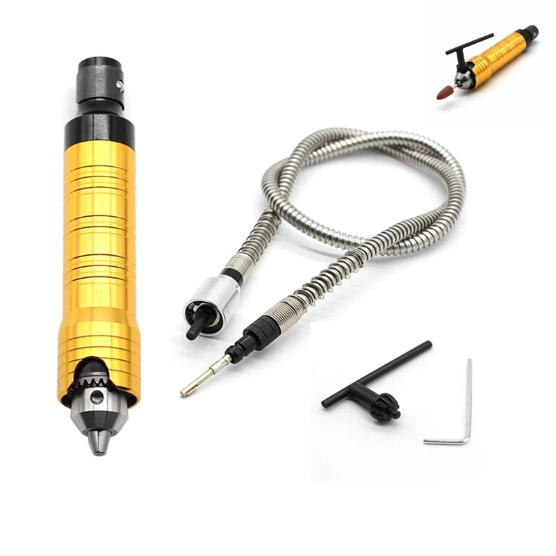 

6mm Rotary Angle Grinder Tool Flexible Shaft Fits + 0.2-6.5mm Handpiece For Dremel Style Flex Shaft Electric Drill Rotary Tool