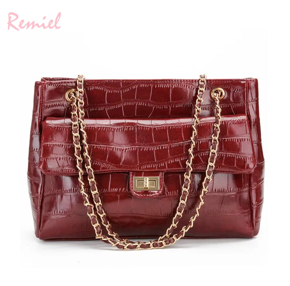 Retro Fashion Female Tote Bag 2018 New Quality Pu Leather Womens Luxury Handbag Crocodile Pattern Chain Shoulder Messenger Bags huismerk kopen in de aanbieding Retro Fashion Female Tote Bag 2018 New Quality Pu Leather Womens Luxury Handbag Crocodile Pattern Chain Shoulder Messenger Bags huismerk kopen in de aanbieding