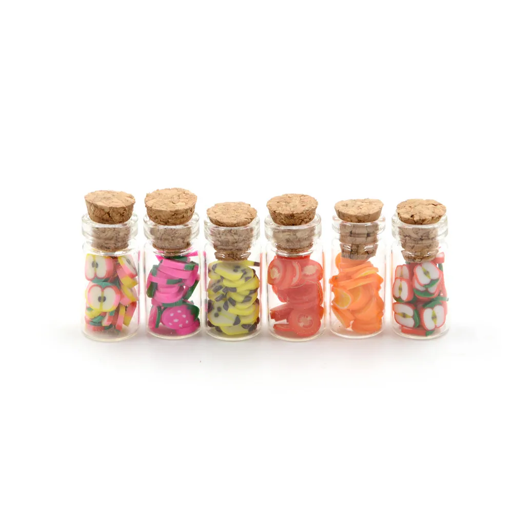 4pcs New Miniature Glass Storage Jars with Lids Fruit Slices for 1//12 Dollhouse