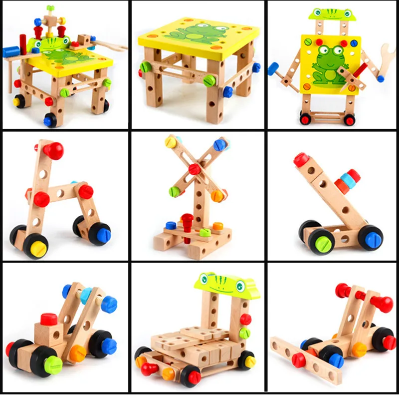 Многофункциональный гайка разборка комбинированная игрушка строительные блоки DIY винт собранные игрушки Детские ealy Развивающие игрушки для детей