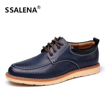 

Mens Soft Leather Casual Shoes Men New Design Flats Derby Men Working Anti-Slip Breathable Shoes Size 38-44 AA10213