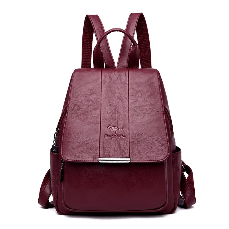 

Winter 2018 Women Leather Backpacks Fashion Shoulder Bag Female Backpack Ladies Travel Backpack Mochilas School Bags For Girls