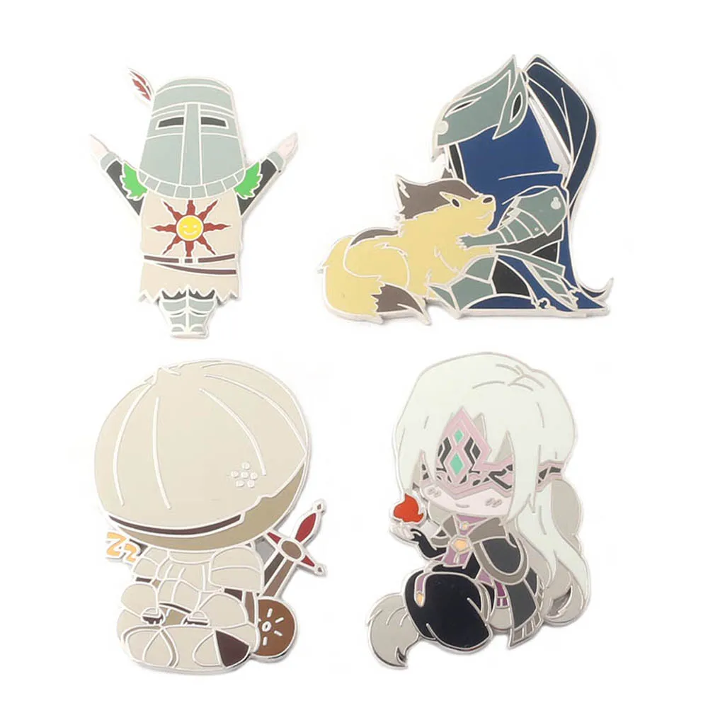 

10pcs Games Dark Souls 3 Cartoons Brooches Amiibo Cute Character Jewelry namel Pin Set Denim Jackets Collar Badge Pins