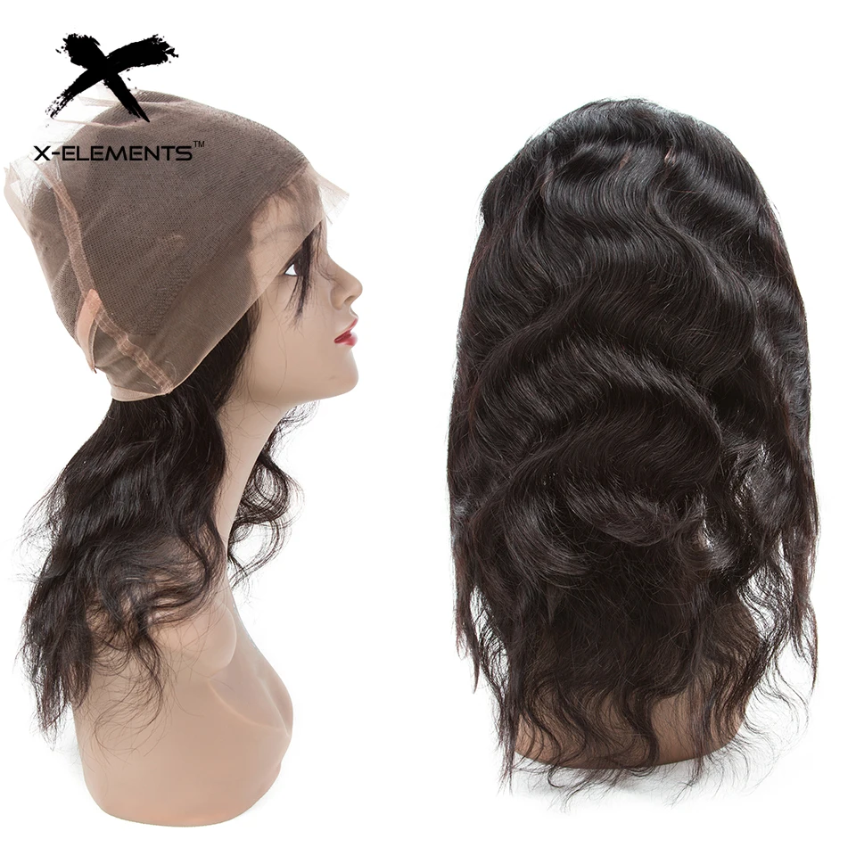 Peruvian Body Wave with 360 Frontal Natural Color Human Hair Weave with Lace Frontal X-Elements Remy Hair Bundles with Frontal (13)