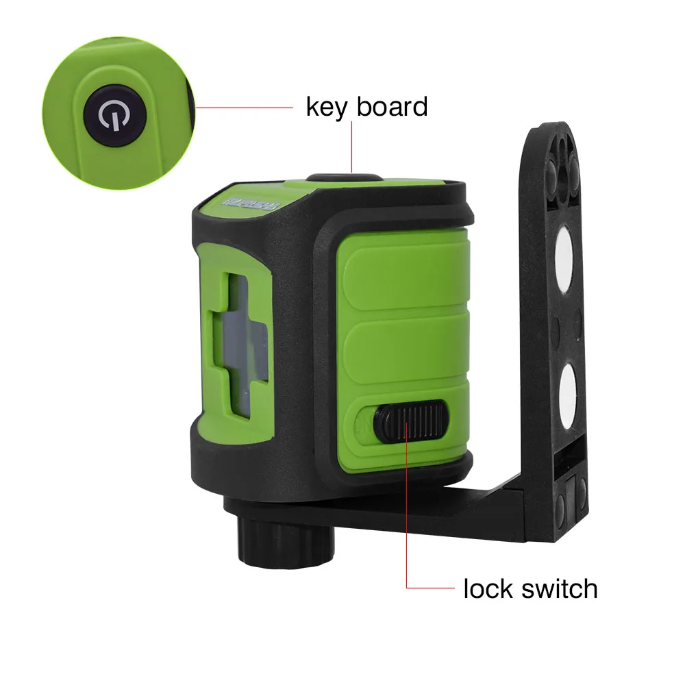 MUFASHA Mini 2 Lines Laser Level Red Beam or Green Beam Self-Leveling Laser Level in Box