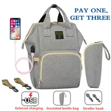 Модная сумка для мам с USB многофункциональная сумка для подгузников рюкзак пеленка Детская сумка с лямками для коляски для ухода за ребенком