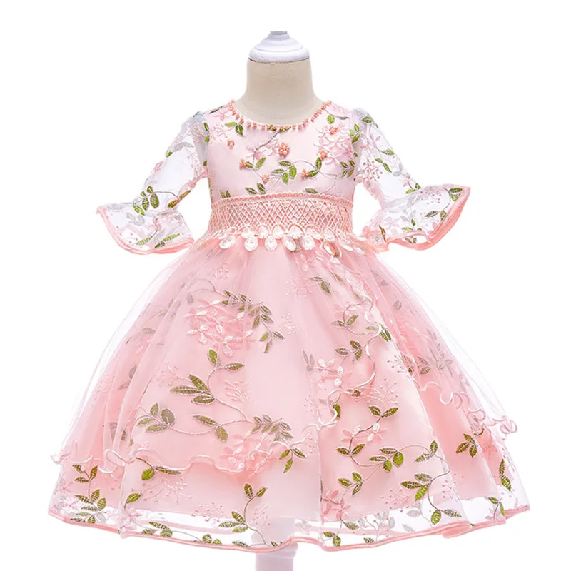 Платье принцессы для девочек для Нарядные платья для девочек детское платье-пачка с цветочным узором для девочек на день рождения