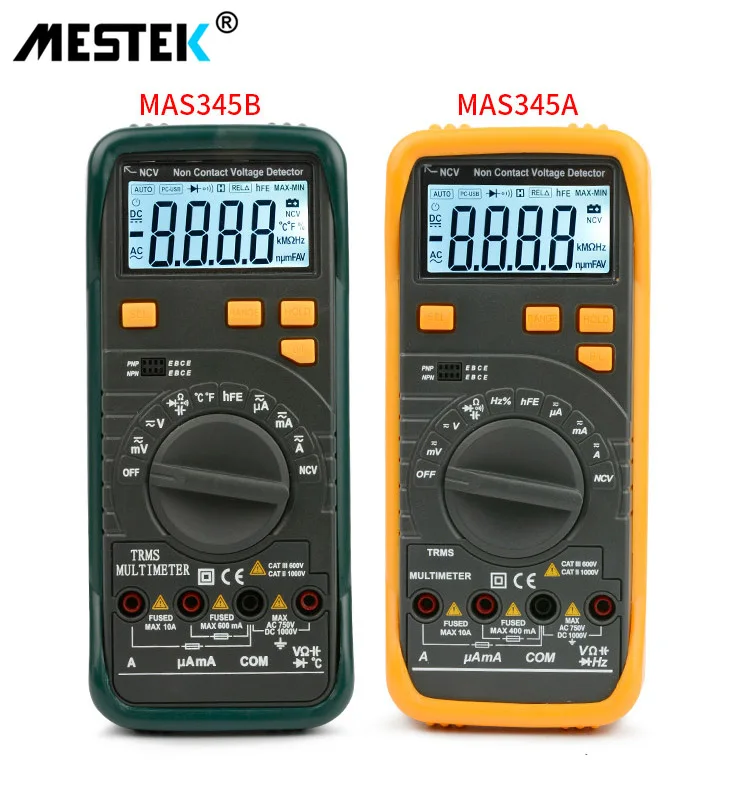 MESTEK MAS345 High Precision Digital Multimeter Intelligent Anti burn ...