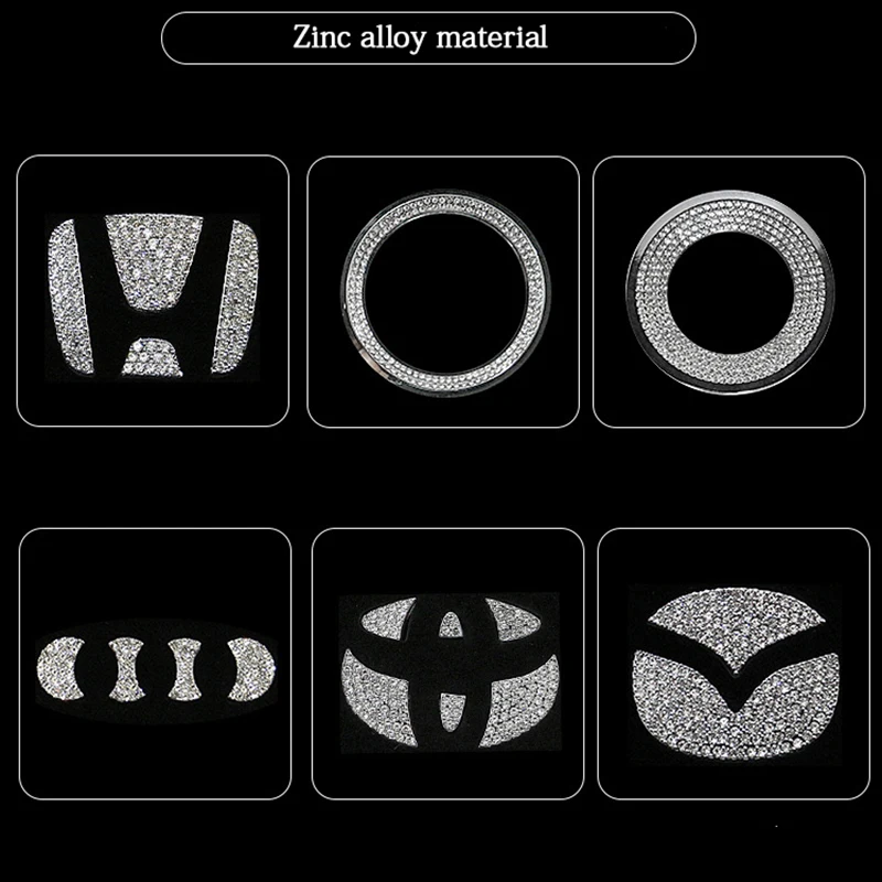 

Car Accessories for Volkswagen Audi Volvo Lexus Hyundai Honda Mazda Toyota Car steering wheel logo diamond decoration stickers