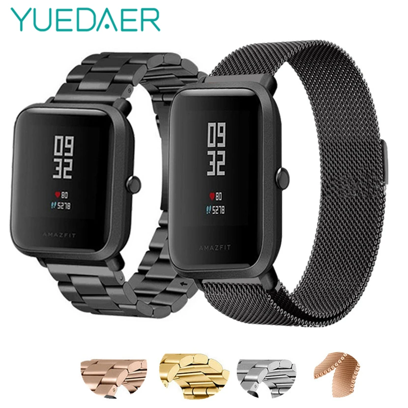 

20MM Bracelet Metal WirstBand For Amazfit Bip Strap Stainless Steel Belt For Xiaomi Huami Amazfit Bip Youth Watch Straps Replace