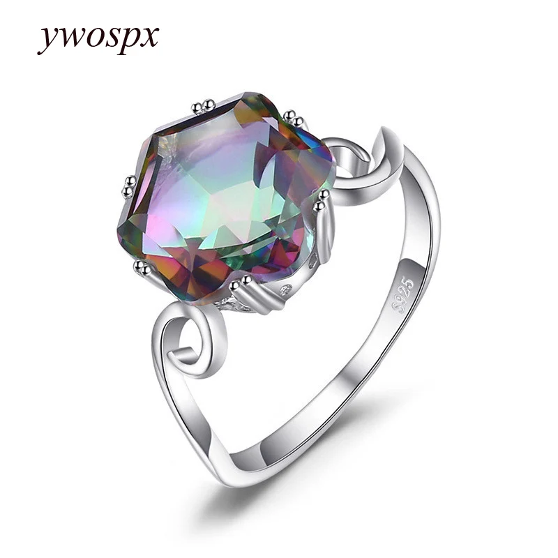 

Mysterious Rainbow Stone Anel Silver Color Zircon Rings for Women Jewelry Wedding Statement Anillos Bijoux Engagement Ring Gifts