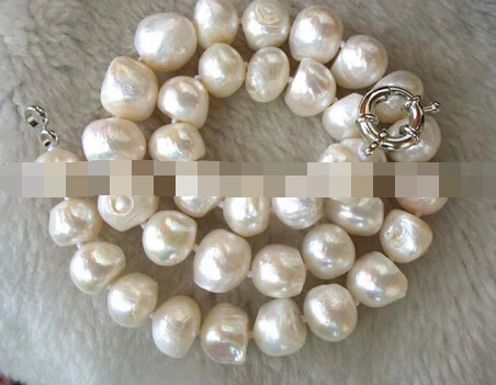 

ddh00310 freshwater pearl white baroque 11-13mm necklace 17" nature