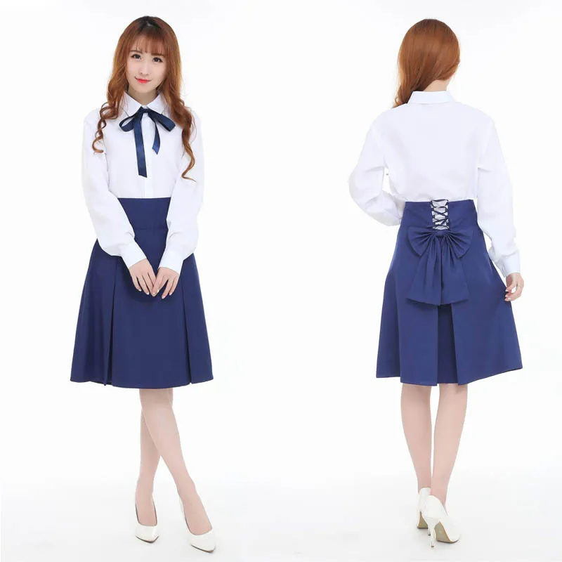 Coshome Fate Stay Night Saber Cosplay Wigs Costumes Sailor Uniforms Women Dress Halloween Party Clothing Set (15)
