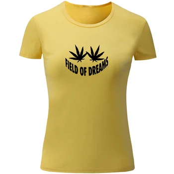 

iDzn Field of Dreams Graphic Tops Short Sleeve Funny T Shirt Women Cotton Ladies Girl's Tshirt Gray White Yellow Red Summer Tee