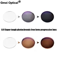 1.61 Super tough Photochromic Digital Free Form Progressive Prescription Optical Lenses With Fast Color Changing Performance