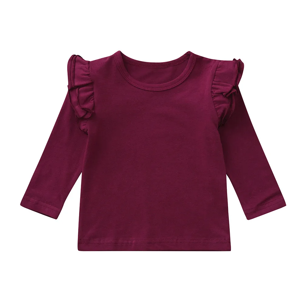 Ruffles kids Girl Tops t shirt Toddler Infant Long Sleeve clothes t