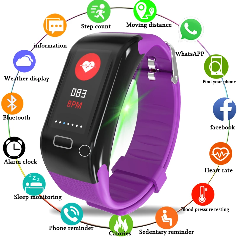 

reloj hombre Smart band Color Screen Blood pressure Heart Rate Monitor Pedometer Weather display Smart Bracelet Sport Watch box