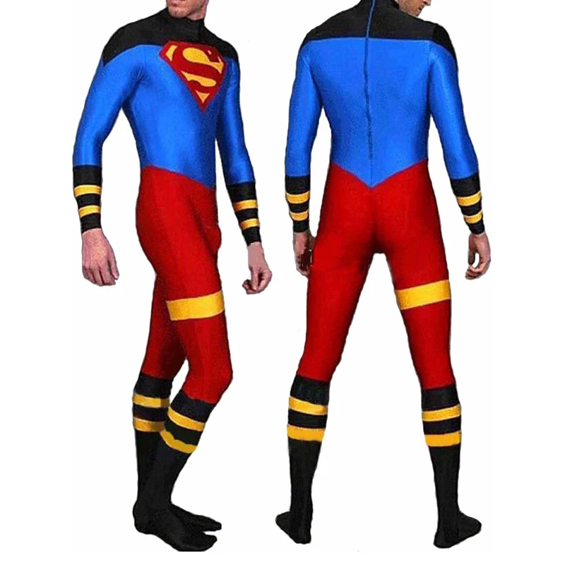 

High Quality Adult/Children Mens Superboy Cosplay Costumes Lycra Spandex Zentai SuperHero Costume Super Boy Full Body Skin Suit