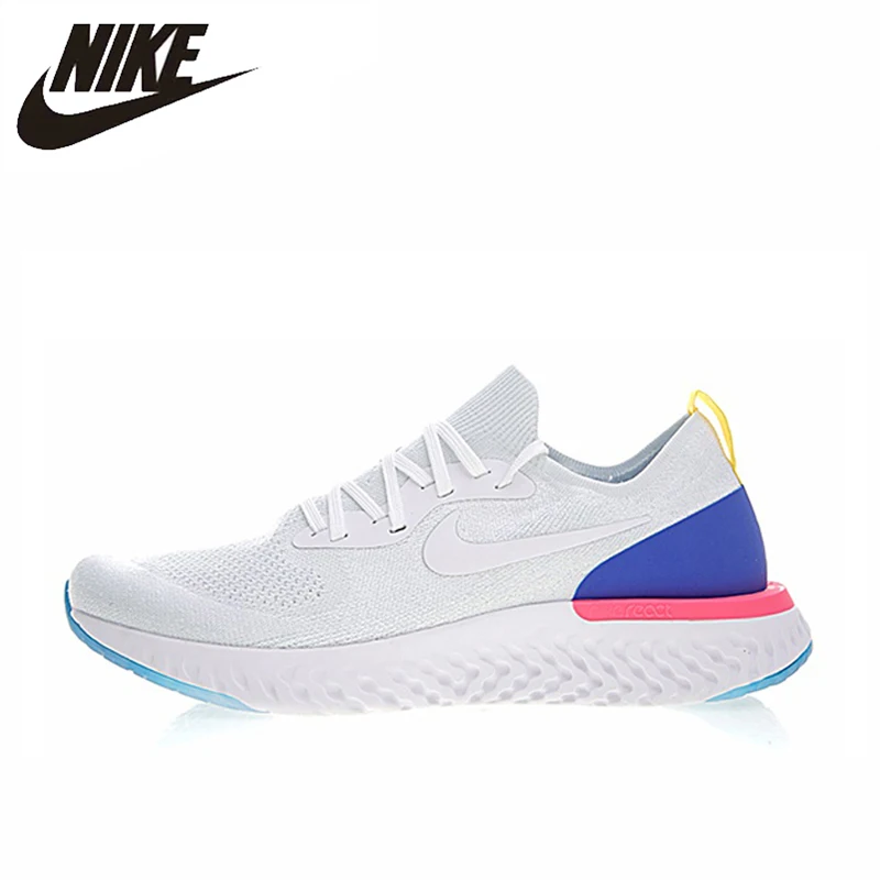 

Nike Epic React Flyknit Men Running Shoes White Professional Sport Sneakers AQ0067