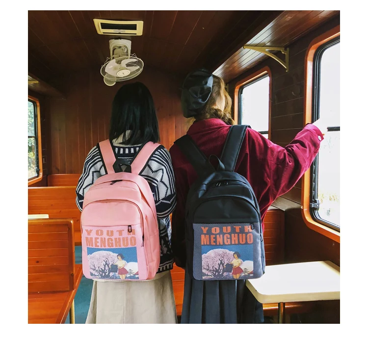 Menghuo Women Waterproof Nylon Backpacks Female Printed School Backpack for Girls Fashion Travel Bag Bolsas Mochilas Sac A Dos_23