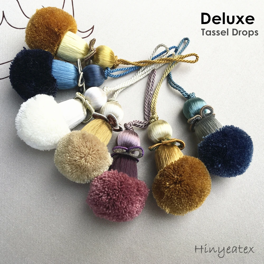 

2018 Delicate Small Pompon Tassel Drops for Hometextile Table Runner Pendant Sofa Valance Bag Decorative bobble Accessories