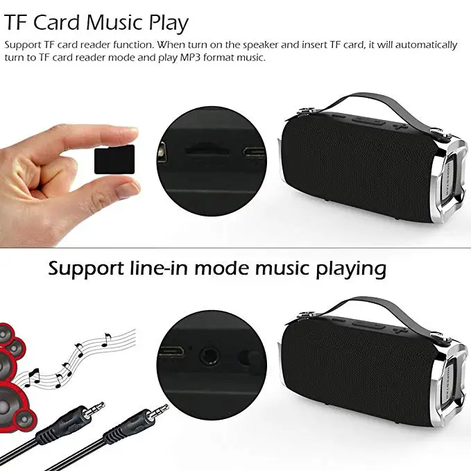 Mini Bluetooth Speaker Outdoor Portable column Waterproof Wireless Loudspeaker HIFI Bass 3D Stereo Music Center Sound Bar Box