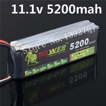 

Lipo Lipoli Li-po Lion Power 11.1v 3S 5200mah 30C - 40C 3S1P Battery 156A Ampere Continuous Discharge