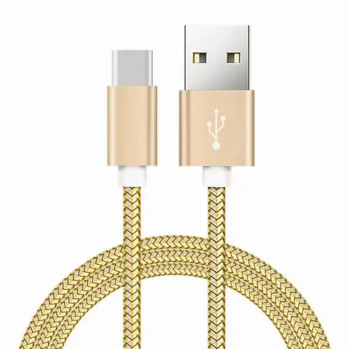 Кабель usb type-C для быстрой зарядки, кабель синхронизации данных type-C для samsung S8 Xiaomi mi x Max 3 2 A2 2S 8 для huawei P20 Pro mate - Цвет: Золотой