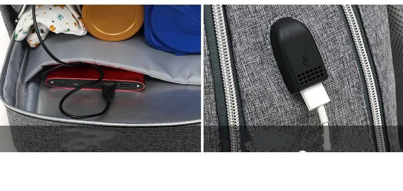 Модная сумка для подгузников зарядка через usb большой ёмкость Детский рюкзак для пеленок Multi Функция водостойкий Путешествия подгузник сумка рюкзак