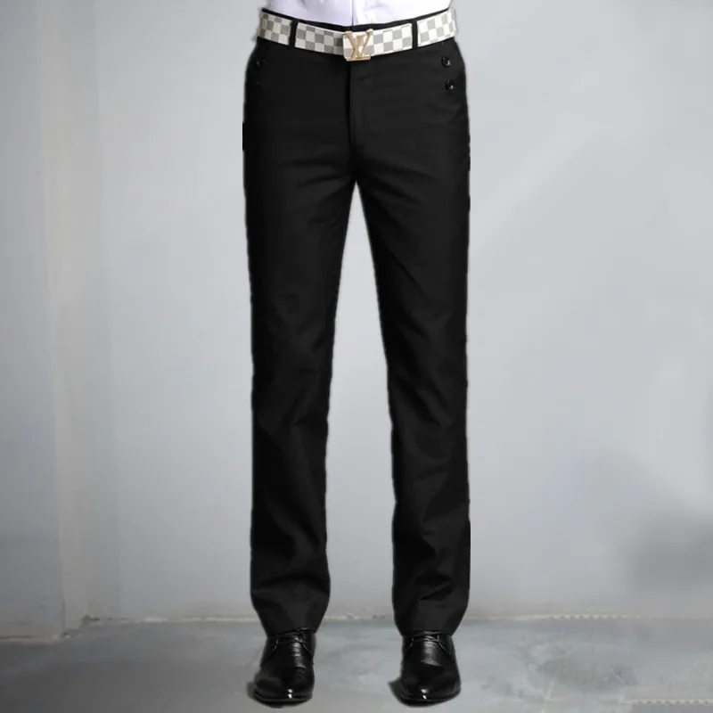 Spring New Flared Men's Casual Pants British Black Color Feet Trousers