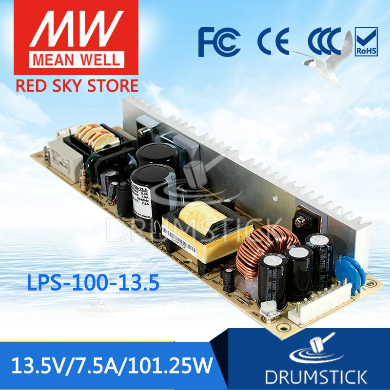 

MEAN WELL LPS-100-13.5 13.5V 7.5A meanwell LPS-100 13.5V 101.25W Single Output with PFC Function