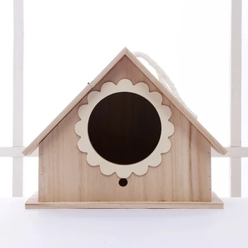 

Large solid wood nest parrot nest outdoor wooden bird house nest warm breeding box starling tiger skin small bird's nest03