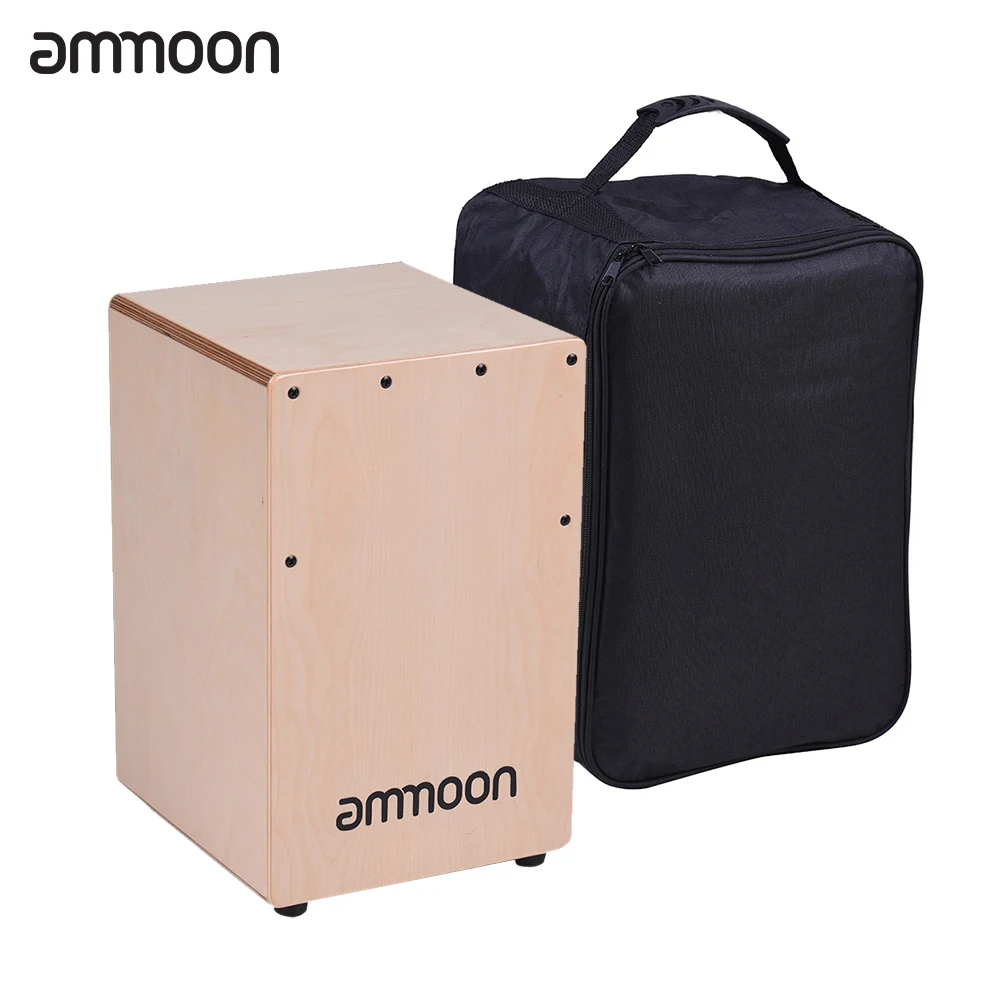 Ammoon деревянный Cajon Box барабан ручной барабан инструмент для уговаривания древесины березы с регулируемыми струнами сумка для переноски для детей