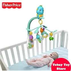 Fisher Price детские Постельное белье Смешные музыкальные мобильные животных кровать колокол мобильный Fundo do Mar Верде Claro DFP12 для детские игрушки