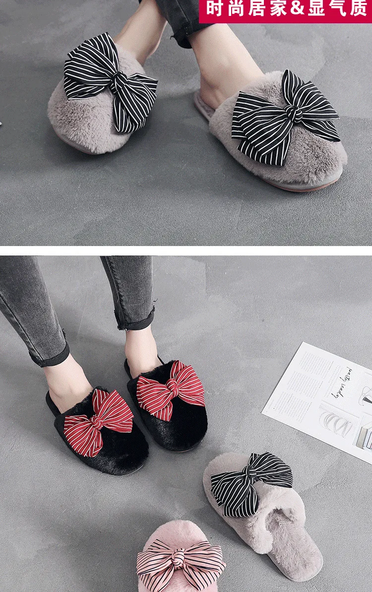 girl slippers for children teenage winter bow princess kids indoor slippers home shoes