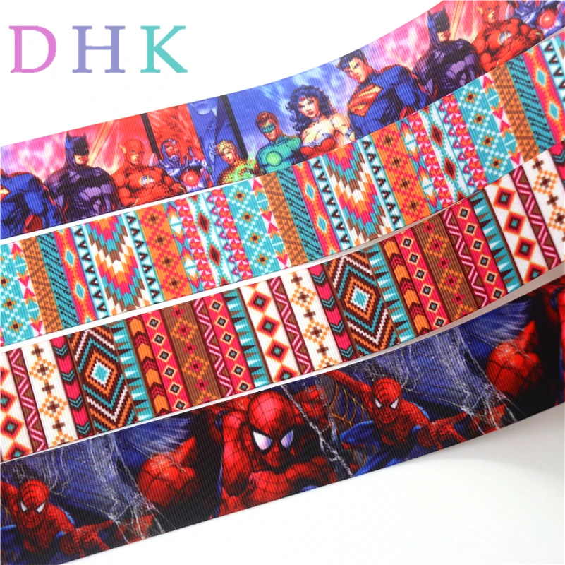 

DHK 1.5'' 5yards tribal hero Printed Grosgrain Ribbon Accessory Hairbow Headwear Decoration DIY Wholesale 38mm C1678