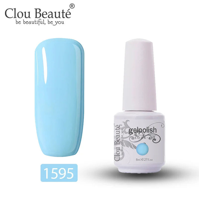 Clou Beaute Гель-лак Soak Off Hybrid UV Полупостоянный Гель-лак Esmalte Гель-лак 8 мл Подарочный набор Гель-лак для нейл-арта праймер - Цвет: 1595