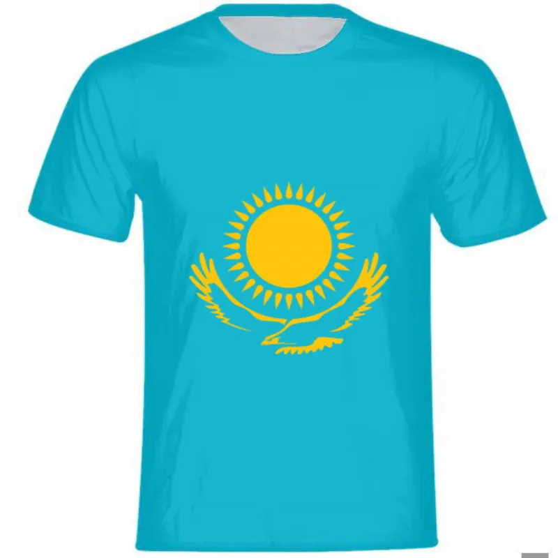 KAZAKHSTAN Мужская футболка с индивидуальным номером имени kaz nation flag kz русский kazakh