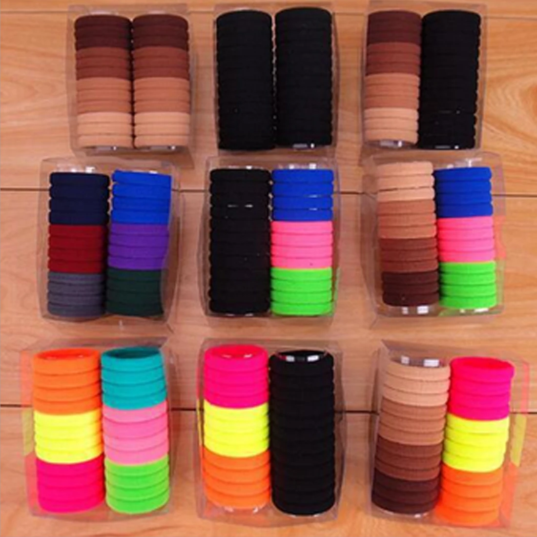 

24pcs Hair Ornaments Mix Colors Rubber Scrunchie Elastic Hair Bands Ties Rope Headwear Gum Hairband Headband Ponytail Holders