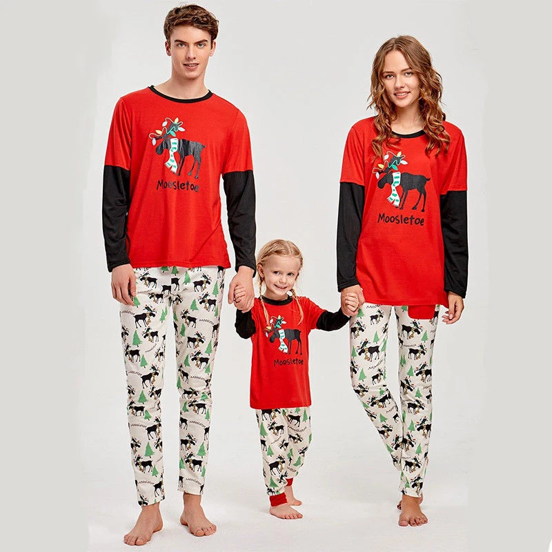 Familia pijamas de Navidad 2018 invierno manga larga algodón Elk familia pijamas de Navidad ropa|Trajes iguales de familia| - AliExpress