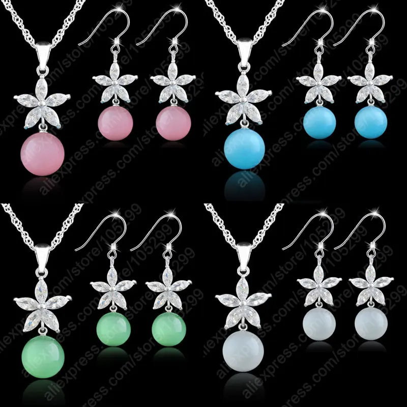 Комплект из колье и серёг серебра 925 пробы с фианитом|jewelry fashion jewelry|jewelry jokesjewelry ballet