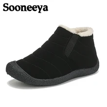 Sooneeya/Мужская зимняя обувь унисекс; мужские ботинки из водонепроницаемого хлопка; теплые плюшевые ботинки; Schoenen Vrouw; большие размеры 36-46; botas hombre
