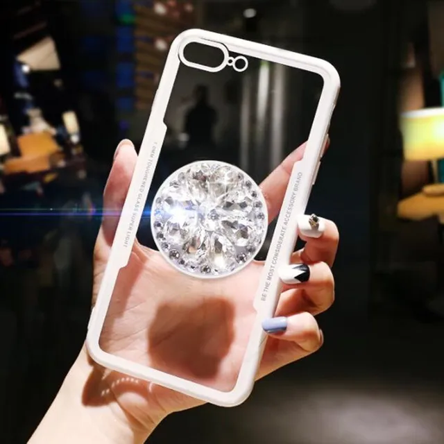 S8 S9 Plus Fashion Diamond Air Stand Holder Phone Case for Samsung S9 S8 S7 S6 edge Samsung A520 A8 A6 J3 Sparkle Bling Cover