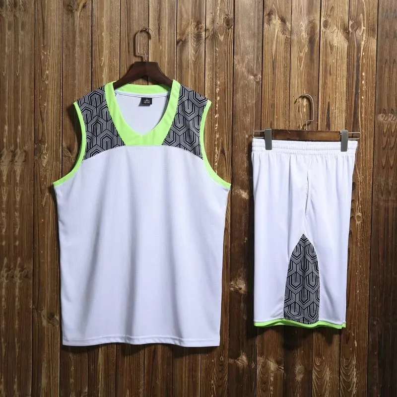 

Blank basketball jersey & shorts men basketball set training suit Breathable Running sportswear basketball jerseys Customized