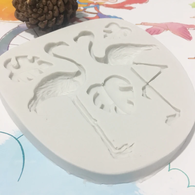 Sugarcraft Фламинго тропические листья птица силиконовая форма помадки инструменты