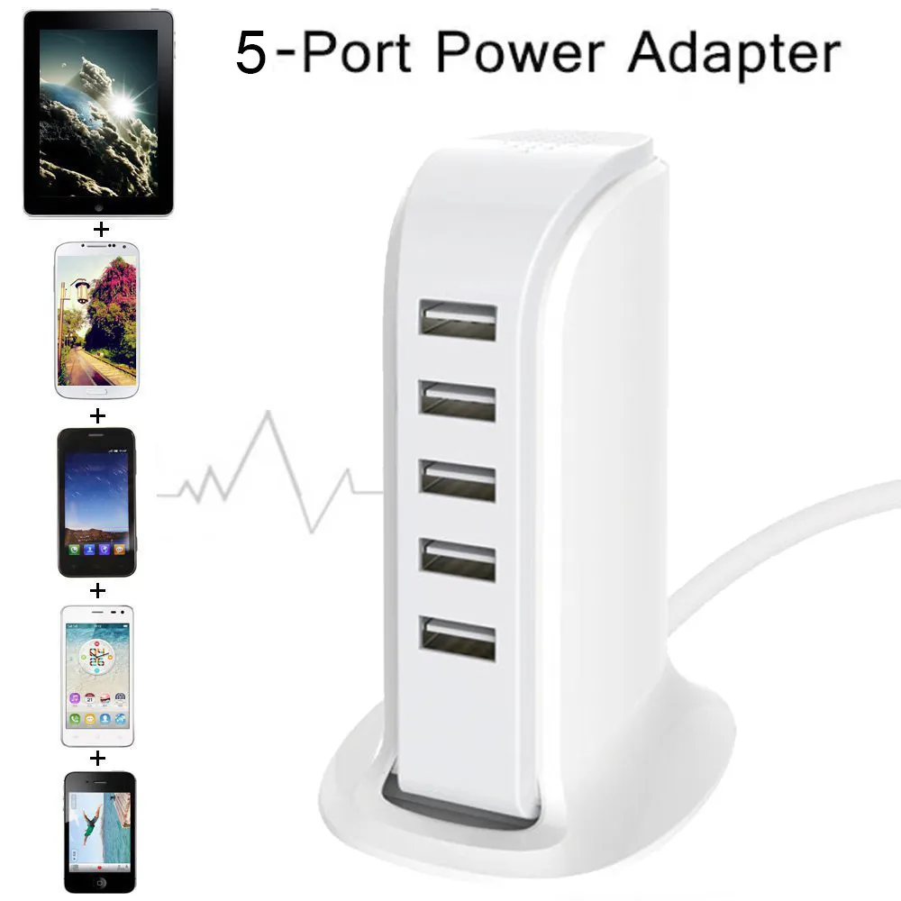 

CARPRIE Usb Hub 5 USB Multi-Port Travel US Plug Charger Desktop HUB Charging Station Power Adapter For IPhone/ IPad /Samsung #4