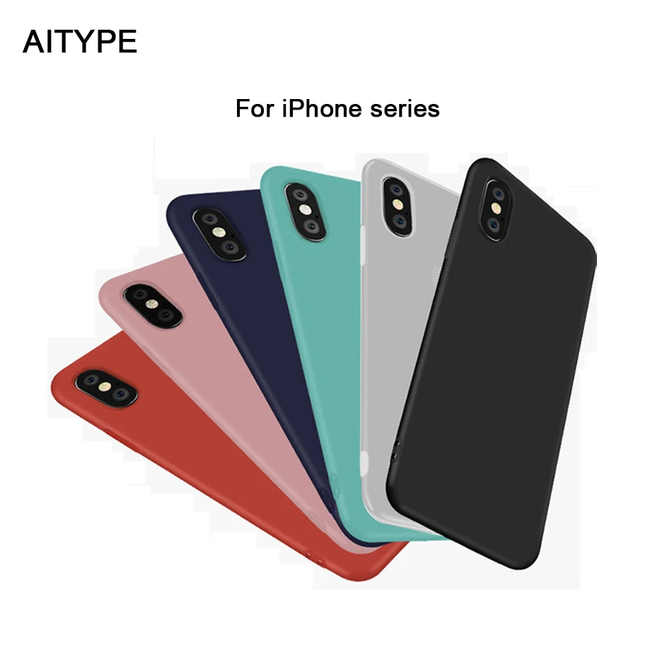 

Original Cover AITYPE Phone Case Silicone For apple iphone5/6/7/8 6s 6splus X XR XS MAX SE Cute Clear 360 protector mobile Phone